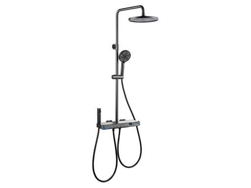 Mawialux surface-mounted rain shower set - Digital display - Gunmetal grey