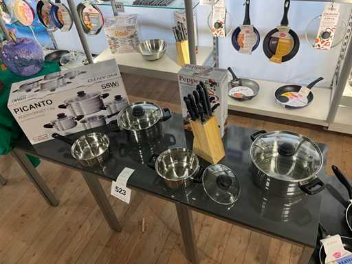 Ssw 7 delig Kookpottenset + 7 delig koksmessenblok