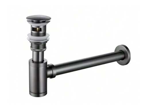 Lavinno - Design sifon met afvoerplug gun grijs (2x)