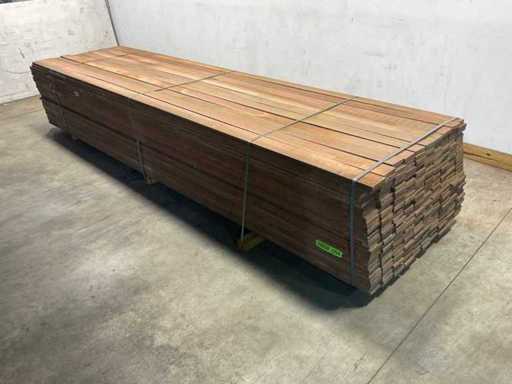 Planche en bois dur Azobé 400x10x2 cm (50x)