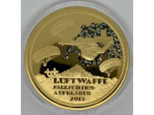 Zwitserse Leger 1817 – Artillerieschietoefening – Zwitserland – Verzilverde Koperen Herdenkingsmedaille met kleurenprint – 70 mm