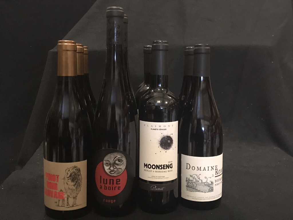 Various French red wines