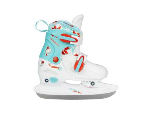 Nijdam Figure Skate - Adjustable - Hardboot - White/Blue - Size 34-37