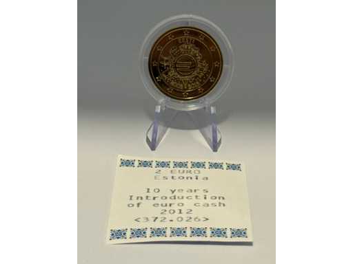 Moneta commemorativa da 2 euro placcata in oro Slovenia 2012 10 anni euro