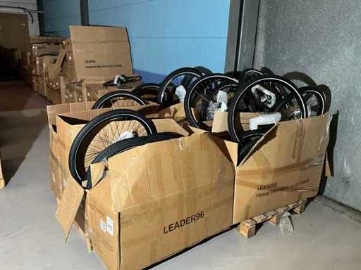 Grote partij fietswielen