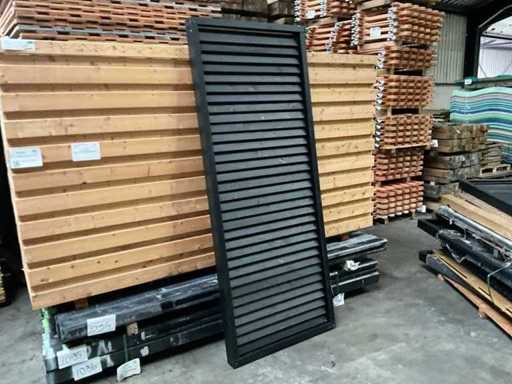 Schermo a persiane regolabile - dipinto di nero - 224x90 cm