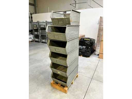 Set "Schäfer Kästen - Lager-Fix" v. SSI Schäfer, Stahlschütten, verzinkt (6x)