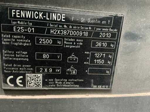 2013 Linde E 25-01 Vorkheftruck met rotator