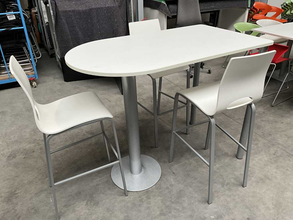 Hoge tafel + 3x barkruk DOMITALIA