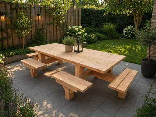 Douglas vrijstaande picknicktafel 12-persoons - 370x178x80 cm