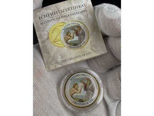 2 Euro Gedenkprägung – Sixtinische Deckenfresken „The Creation of Eve“