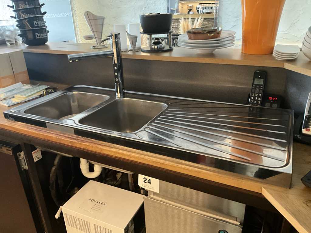 Stainless steel sink + mixer tap installation AQUALEX