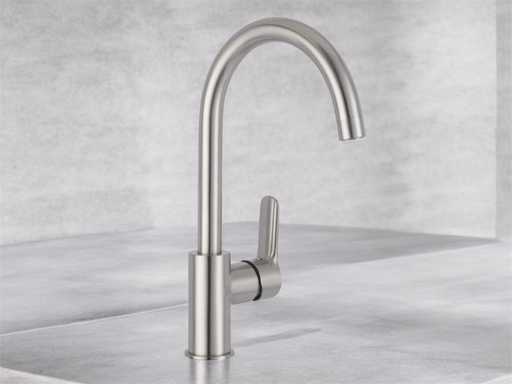 Sesto brushed nickel Kitchen mixer tap