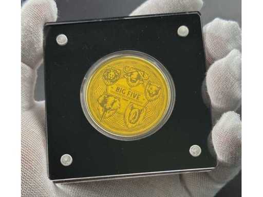 Exclusive collector coin BIG FIVE Togo 2021 in pure fine gold 1/200 oz