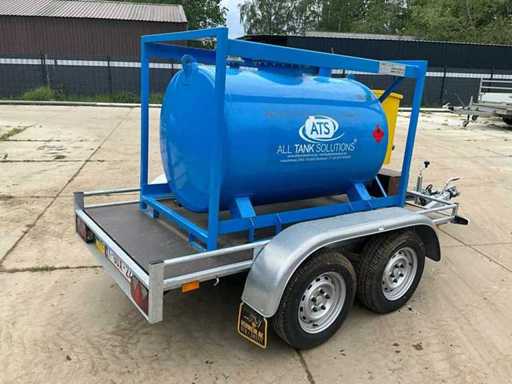Mobiele dieselopslagtank 898L op dubbelas aanhangwagen – Emiliana Serbatoi