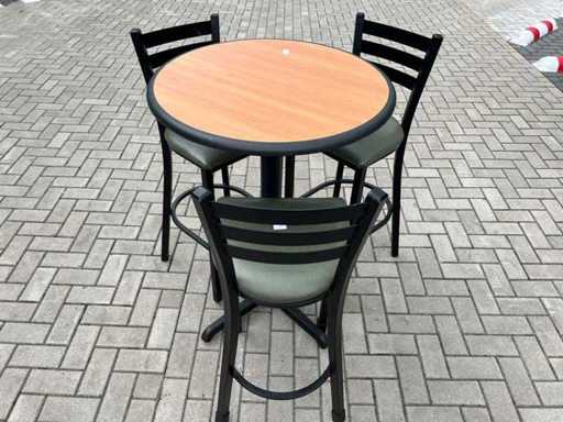 Standing table with 3 stools