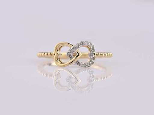 14 KT Gelbgoldring mit Naturdiamant