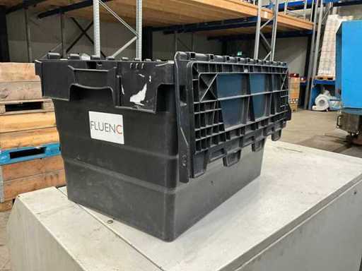 Batch of plastic stacking crates