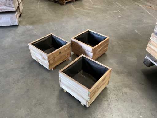 Garlux flower box impregnated spruce 40x40x28 cm (3x)
