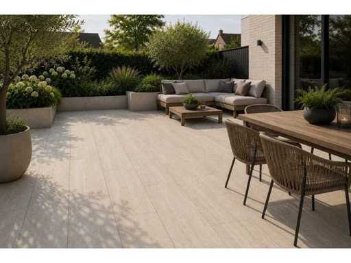 Keramische tuintegel 45,36m² Travertine Goud 60x120cm