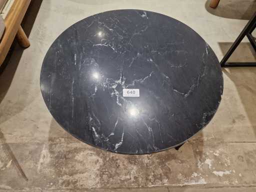 Table d’appoint en marbre, Castle-line, diamètre rond 70cm - Noir
