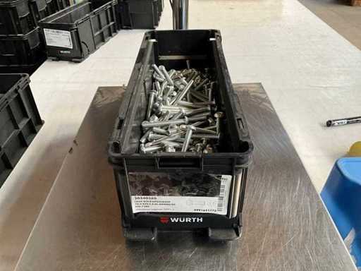 Würth 9.56kg Low button head screw M8x60 in stackable container