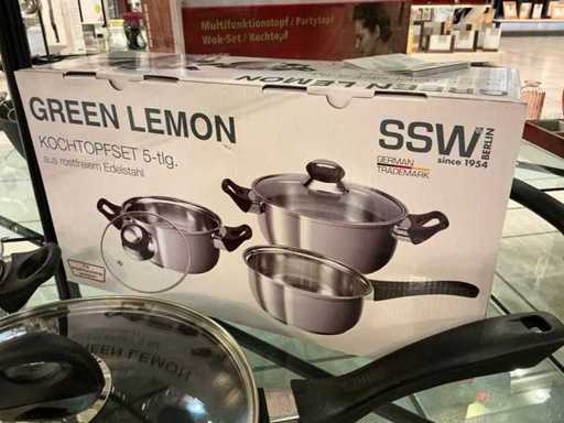 SSW Green lemon 7-piece cooking pot set