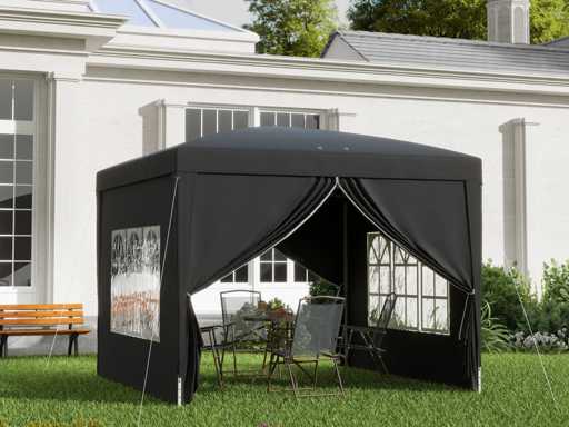 Tonnelle tente de réception barnum pop-up pliant 3 x 3 m