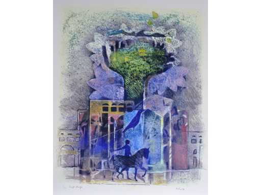 André Goezu - Couple étrange - Colour silkscreen - 1/130