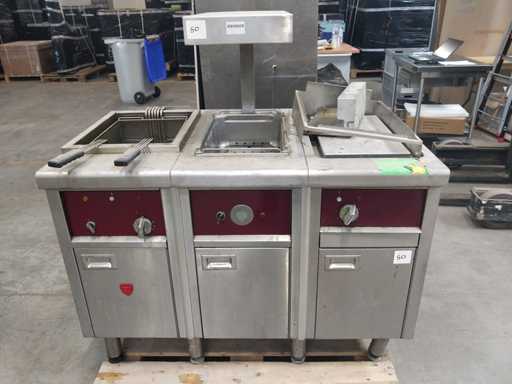 Charvet - MODUŁ - frytkownica + podgrzewacz frytek + zestaw chromowanych płyt