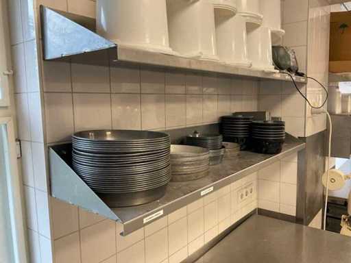 Edelstahl-Wandregal (2x)