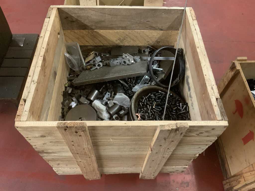 Wooden crate with leftover iron