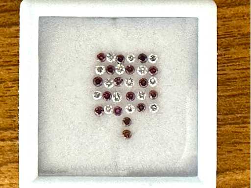 Diamante albe și mov, certificate 1,00 carate