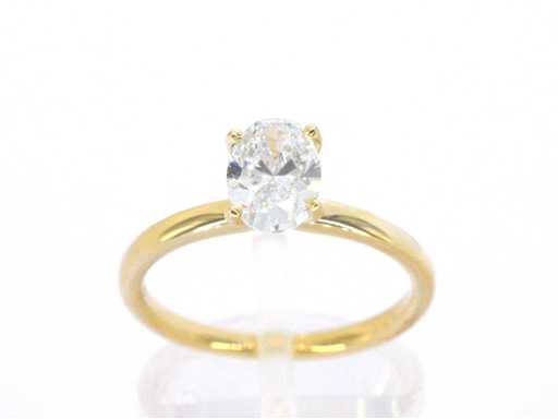 Gouden ovaal solitair ring met diamant 1.00 carat