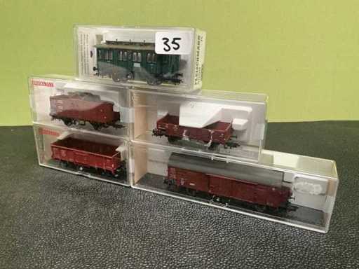 Fleischmann 5260 / 5205 / 5059 / 5203 / 5853 Wagon miniature (5x)