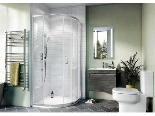 Cabina de duș Crosswater Kai 90x120x190cm sfert rotundă cu o ușă glisantă