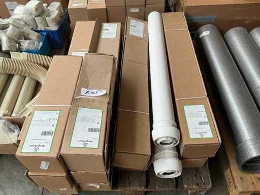 Lot of Burgerhout PP condensing and flue gas discharge components