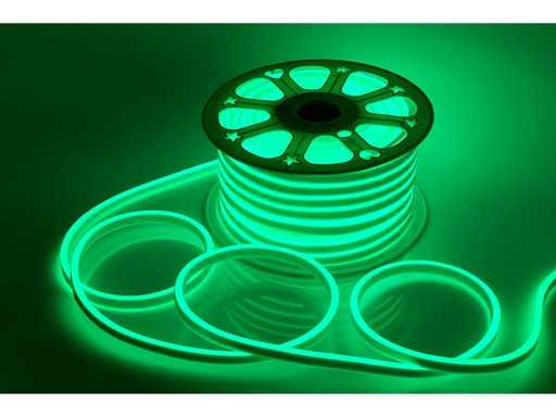 1 x Neon LED Strip – 50 Meter – 8W/m – Groen – IP65 Waterdicht
