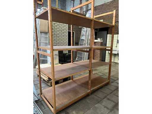 Bruynzeel - Scaffale in legno da magazzino da 12 metri (15 piani verticali, 48 scaffali)