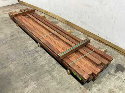 Angelim Vermelho hardwood rule flat planed - 350x9x4.5 cm (21x)