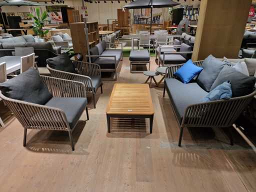 Ensemble Castle-Line Lounge Avo 4 pièces Alu Anthracite + Champagne Corde