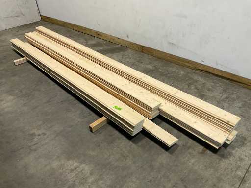 Los Fichte Blockhausprofil Nut und Feder 329-421 x 14,5x4,5 cm
