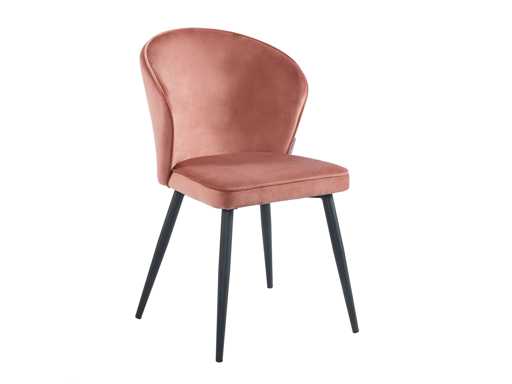 Colenis - Curve Eetkamerstoel - set van 50 - Rose - Velvet - Zwarte Poten