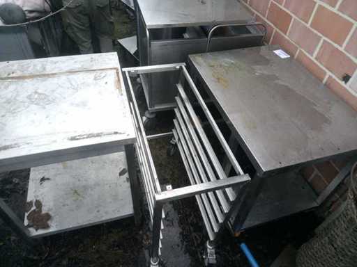 side tables and tray holder stainless steel