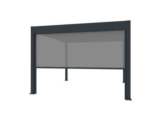 Sonnenrollo u. Windschutz in Anthrazit für Aluminium-Pergolen
