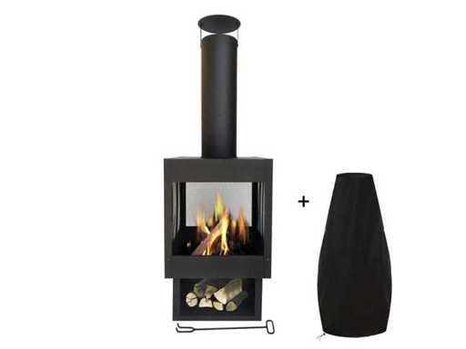 MaxxGarden Garden Fireplace Apollo -20561- 45 x 135 cm - Black
