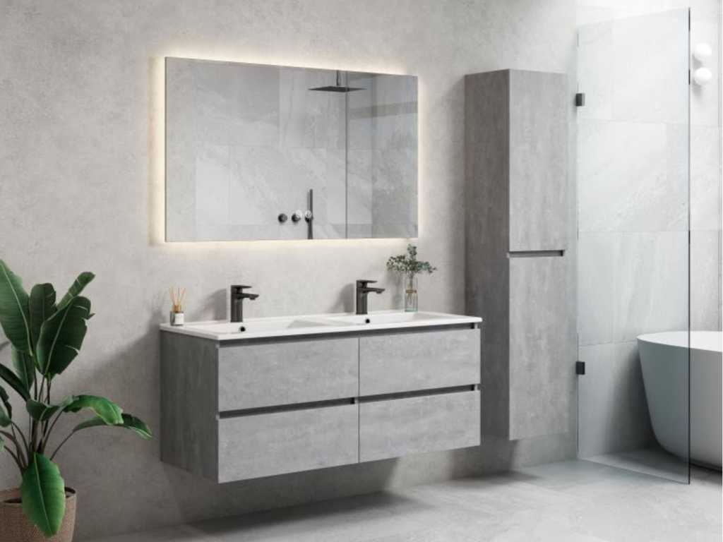 1 x 120cm Bathroom Furniture Set - Colour: Concrete grey