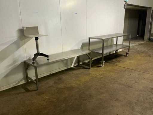 Stainless steel table, stand and trolley
