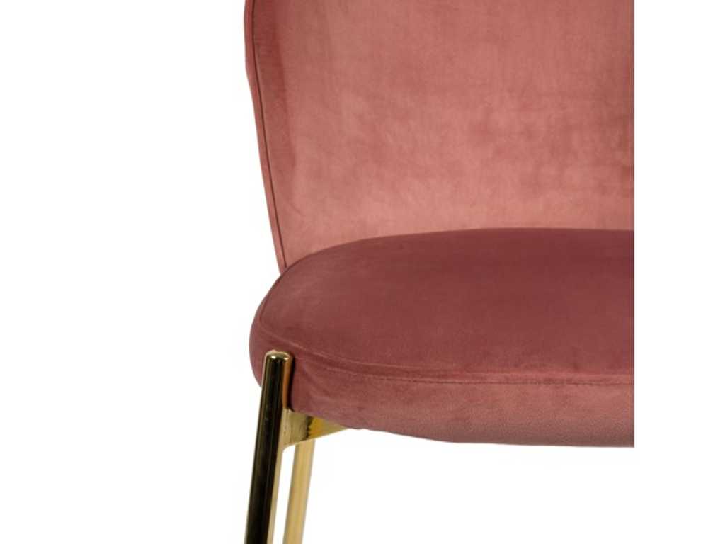 Nieuw maanjaar Schijn Plagen 6x Design eetkamerstoel RS roze met gouden poten