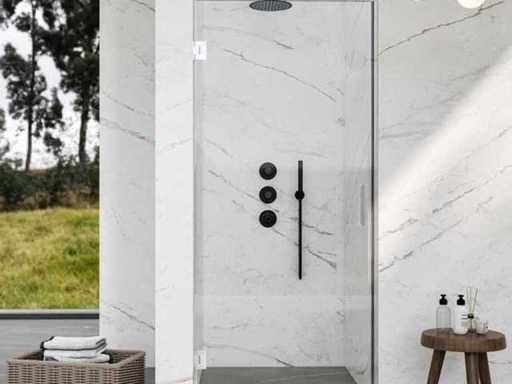 Porte de douche Marenza Neptune 95x200cm verre de sécurité chrome anti-chaux